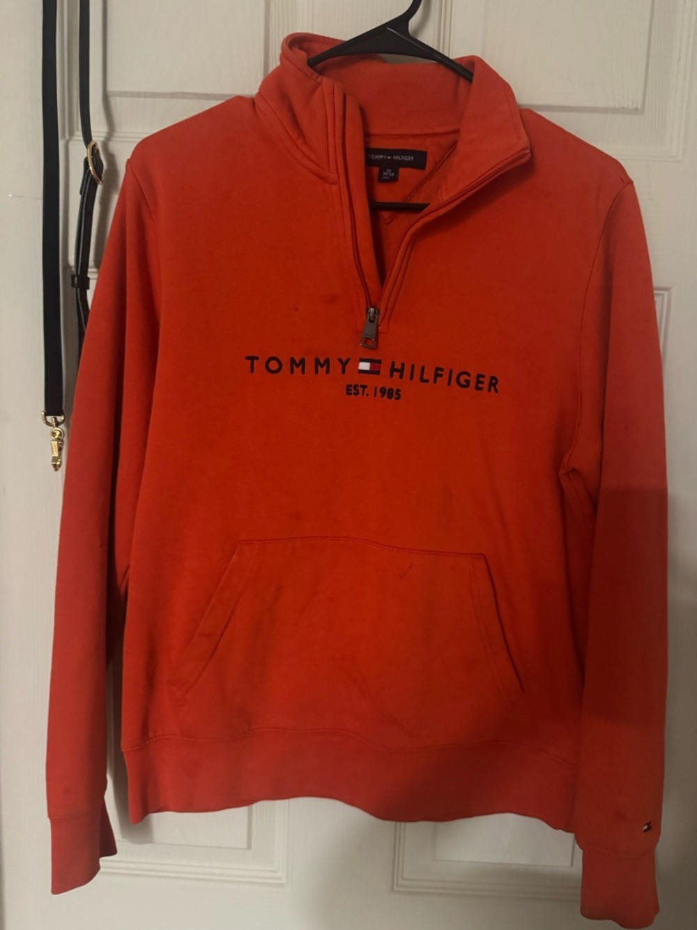 Tommy Hilfiger Bright Red Quarter-Zip Pullover